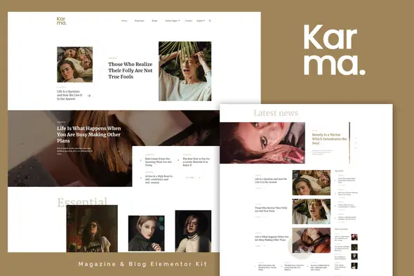 Karma - Blog & Magazine Elementor Template Kit | WP TOOL MART