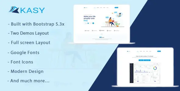 Kasy - Responsive Landing page Template | WP TOOL MART