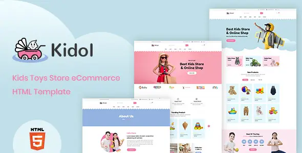 Kidol - Kids Toys Store eCommerce HTML Template | WP TOOL MART