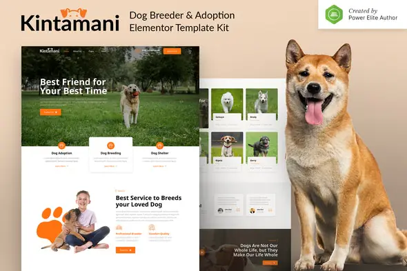 Kintamani – Dog Breeder & Adoption Elementor Template Kit | WP TOOL MART