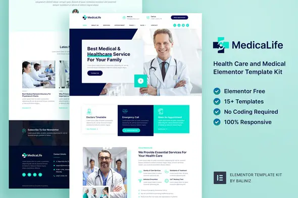 MedicaLife – Health Care & Medical Elementor Template Kit | WP TOOL MART