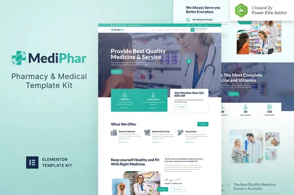Mediphar – Pharmacy & Medical Elementor Template Kit | WP TOOL MART