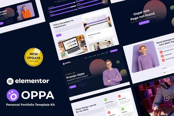 Oppa - Personal Portfolio Elementor Template Kit | WP TOOL MART