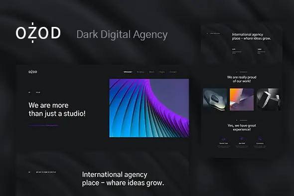 Ozod - Dark Digital Agency Elementor Template Kit | WP TOOL MART
