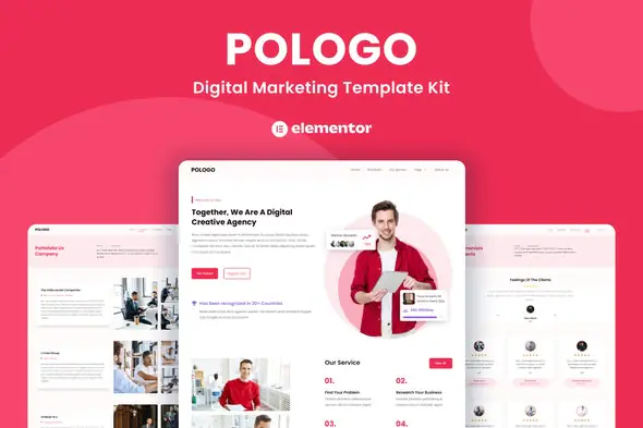 Pologo - Digital Marketing Elementor Template Kit | WP TOOL MART