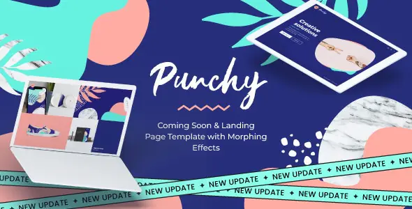 Punchy - Coming Soon and Landing Page Template with Morphing Effects | WP TOOL MART