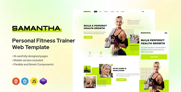 Samantha - Personal Trainer & Fitness Template | WP TOOL MART