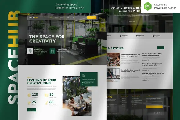 Spacehub – Coworking & Creative Space Elementor Template Kit | WP TOOL MART