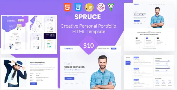 Spruce - Personal Portfolio and vCard Template | WP TOOL MART