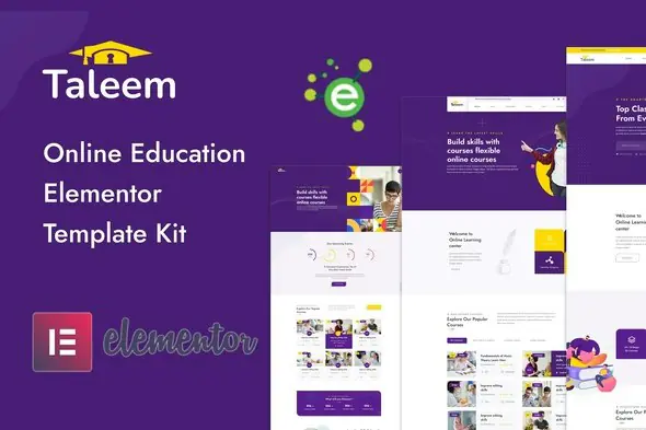 Taleem - Online Education Elementor Template Kit | WP TOOL MART