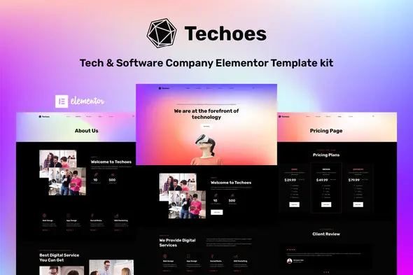 Techoes - Tech & Software Company Elementor Template kit | WP TOOL MART