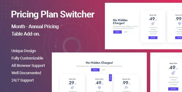 Ultimate Pricing Plan Switcher Addon for Elementor | WP TOOL MART