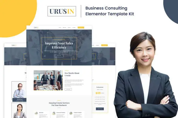 Urusin - Business Consulting Elementor Template Kit | WP TOOL MART
