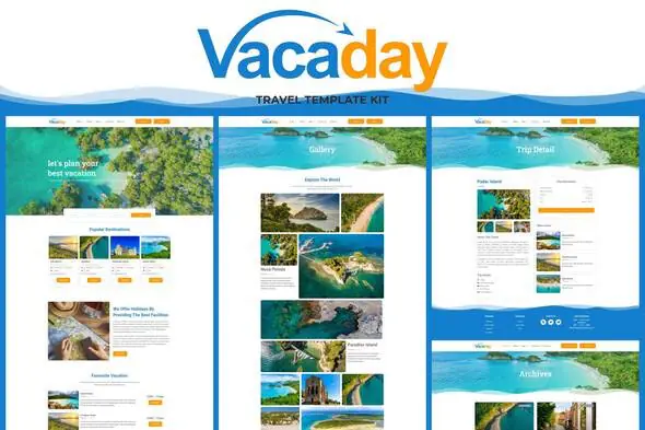 Vacaday - Travel Agency Elementor Template Kit | WP TOOL MART